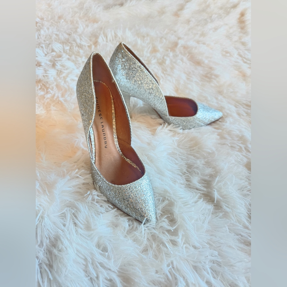 Chinese Laundry Women's Silver Glitter Stilo D'Orsay Pump size 7.5 M